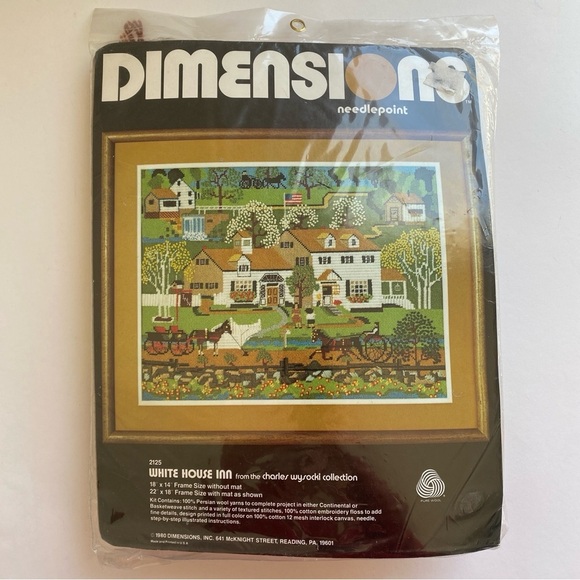 Vintage NOS White House Inn Dimensions Needlepoint Kit #2125 1980 New - Picture 2 of 6